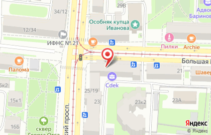 Салон связи Связной на Среднеохтинском проспекте на карте