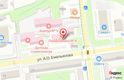 Городская поликлиника №4 в Южно-Сахалинске на карте