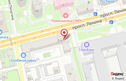 Главное бюро медико-социальной экспертизы по Тверской области в Твери на карте