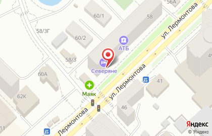 Банкомат АТБ на улице Лермонтова на карте