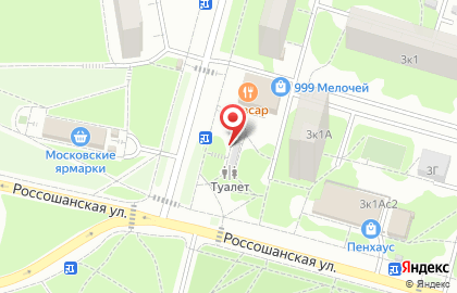 Бесплатный общественный туалет Доринвест на метро Улица Академика Янгеля на карте