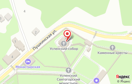 Успенский Святогорский мужской монастырь на карте