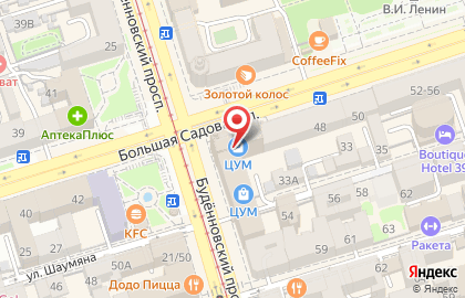 McDonald`s на Большой Садовой улице на карте