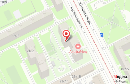 Магазин оптики на Купчинской улице, 21 к 1 на карте