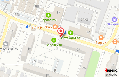 Киоск по продаже хлебобулочных изделий в Левобережном районе на карте
