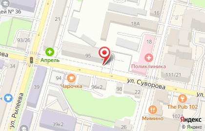 Магазин хозтоваров Домовой на улице Суворова на карте