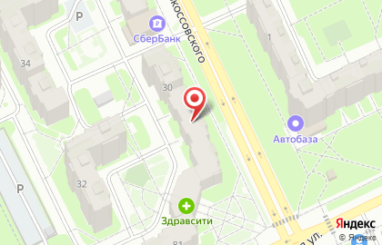 Эколавка на улице Рокоссовского на карте