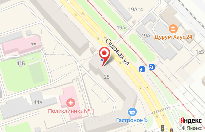 Продовольственный магазин Полюс Торг на Садовой улице на карте