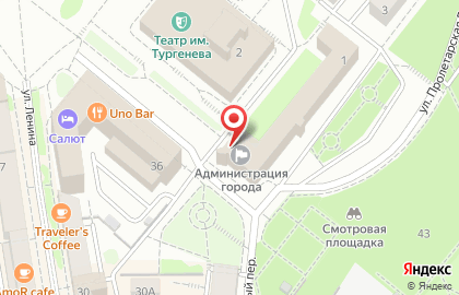 Администрация г. Орла в Советском районе на карте