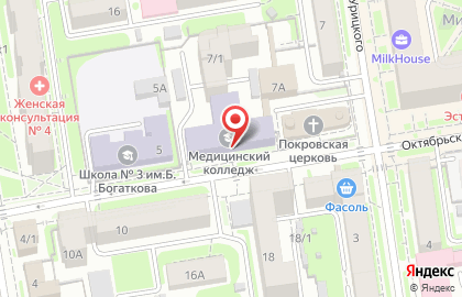 Новосибирский медицинский колледж в Железнодорожном районе на карте