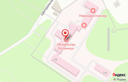Монинская больница на Центральной улице на карте