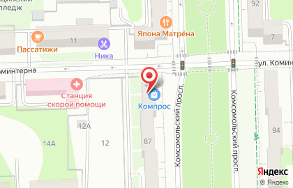 Компания по производству противопожарных дверей, раздвижных решеток и люков Замок на Комсомольском проспекте на карте