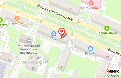 Фирменный магазин Великолукский мясокомбинат в Воскресенском проезде на карте