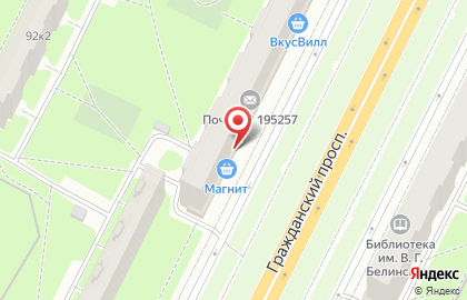Супермаркет Магнит на Гражданском проспекте, 92 к 1 на карте