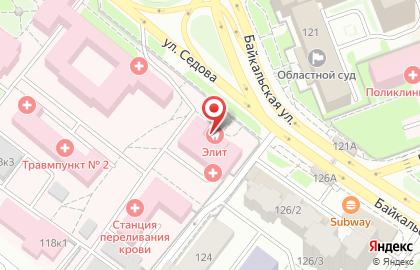 Медицинский центр Элит на Байкальской улице на карте