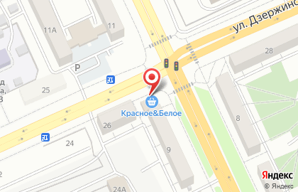 Магазин продуктов 25 часов на улице Дзержинского на карте