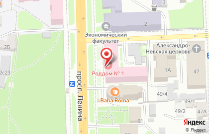 Родильный дом №1 на проспекте Ленина на карте