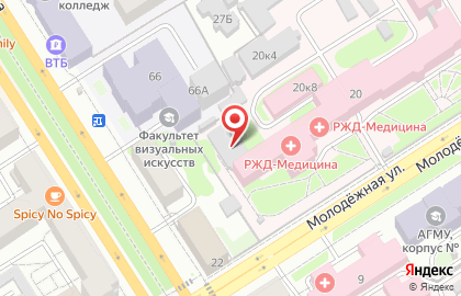 Клиническая больница РЖД-Медицина на Молодёжной улице, 20 к 1 на карте