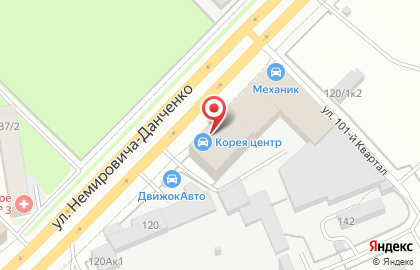 Оптово-розничный магазин автозапчастей для корейских автомобилей Корея-центр на улице Немировича-Данченко на карте