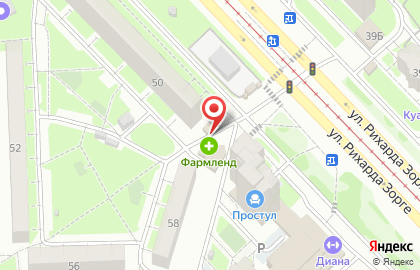 Магазин фруктов и овощей на улице Рихарда Зорге на карте