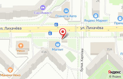 Магазин Золотой невод на улице Лихачёва на карте