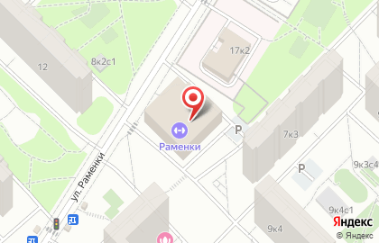 Спортклуб Раменки на метро Мичуринский проспект на карте