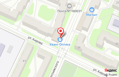 Салон Квант Оптика на улице Кирова на карте