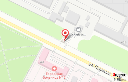 Киоск по продаже хлебобулочных изделий на улице Пушкина на карте