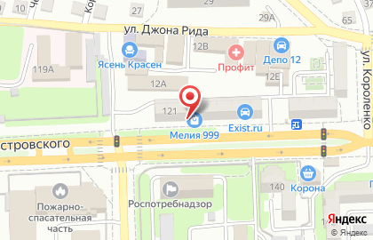 Столовая 100ловка на улице Николая Островского на карте