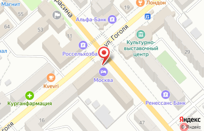 Гостиница Москва в Кургане на карте