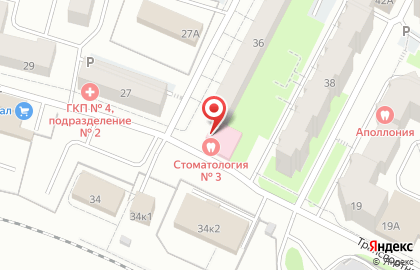 Стоматологическая поликлиника №3 в Дзержинском районе на карте