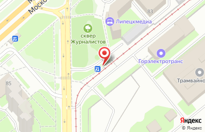 Терминал по продаже и пополнению транспортных карт системы Липецк Транспорт на Московской улице на карте