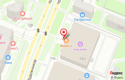Ресторан быстрого питания KFC на проспекте Художников на карте