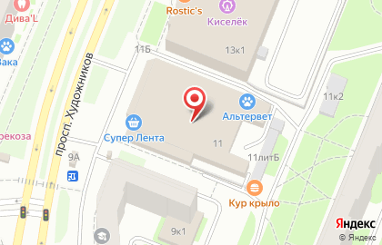 Электронный дискаунтер Ситилинк на проспекте Художников на карте