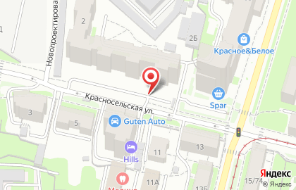 Продуктовый магазин на улице Красносельская на карте