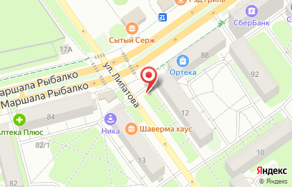 Сеть водоматов Серебряное озеро на улице Маршала Рыбалко на карте