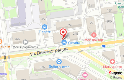 Мотосалон Yamaha на улице Демонстрации на карте