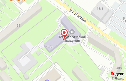 Смоленская областная технологическая академия на улице Попова на карте