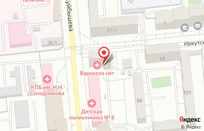 Клиника «Варикоза нет» на Иркутской на карте