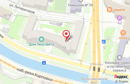 Детский сад №50 комбинированного вида на метро Петроградская на карте