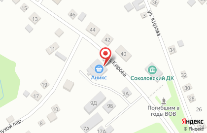 Продуктовый супермаркет Аникс на улице Кирова на карте