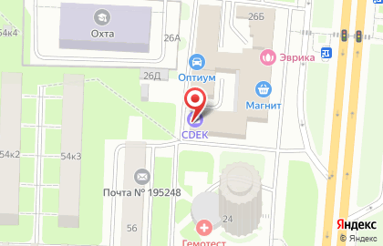 Служба экспресс-доставки Сдэк в Красногвардейском районе на карте