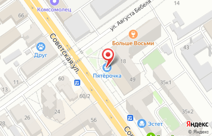 Супермаркет Пятёрочка в Тамбове на карте