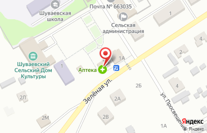 Продовольственный магазин на Зелёной улице на карте