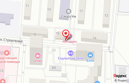 Модус на улице Строителей на карте