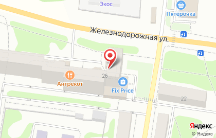 Универсальный магазин Fix Price на Железнодорожной улице на карте
