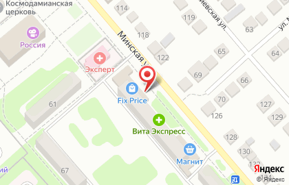 Супермаркет Пятерочка на Минской улице на карте
