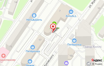 Шиномонтажная мастерская на улице Жуковского на карте