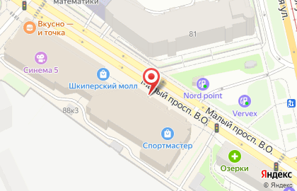 Магазин косметики и парфюмерии Л`Этуаль в Василеостровском районе на карте