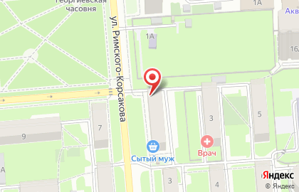Продовольственный магазин Гастрономъ на улице Римского-Корсакова на карте